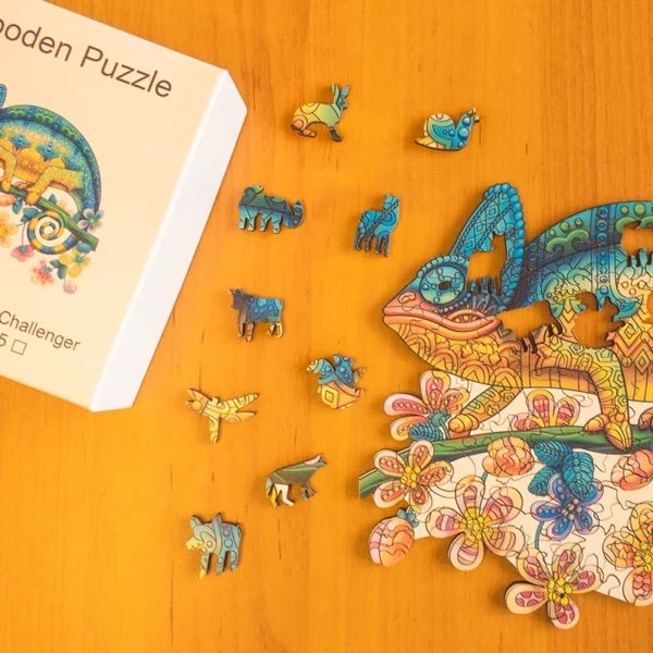 Chameleon - Dřevěné puzzle 1