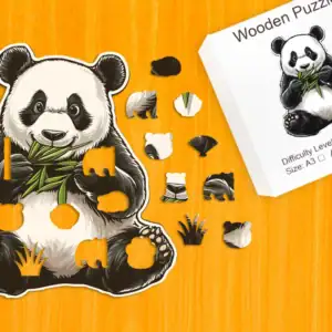 Hladová panda – Dřevěné puzzle 1