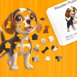 Hravé štěňátko – Dřevěné puzzle 1