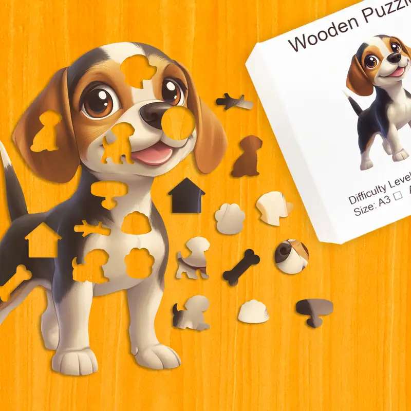 Hravé štěňátko – Dřevěné puzzle 1