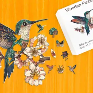Kolibřík v květu – Dřevěné puzzle 1