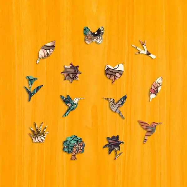 Kolibřík v květu – Dřevěné puzzle 3