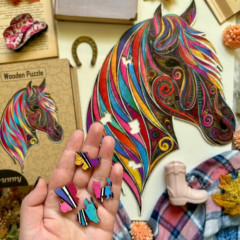 Kůň - Dřevěné puzzle 7 Kůň - Dřevěné puzzle 7