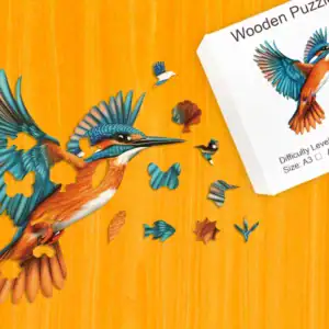 Ohnivý ledňáček – Dřevěné puzzle 1