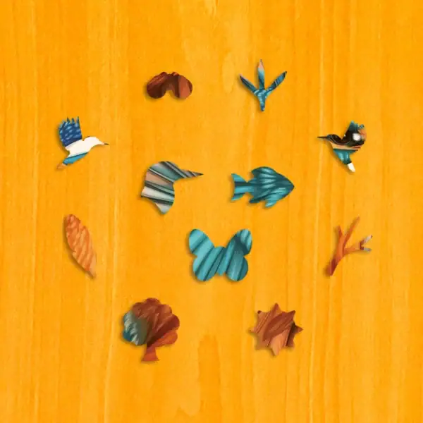 Ohnivý ledňáček – Dřevěné puzzle 3