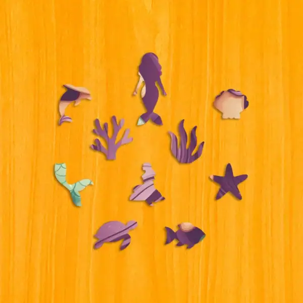 Okouzlující mořská panna – Dřevěné puzzle 3