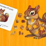 Ozdobná veverka – Dřevěné puzzle 1