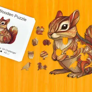 Ozdobná veverka – Dřevěné puzzle 1