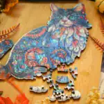 Pestrobarevná kočka – Dřevěné puzzle 4