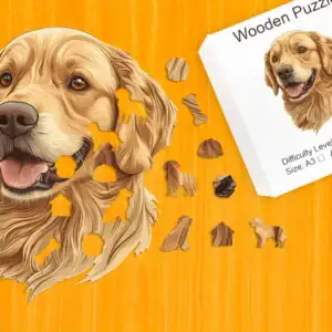 Přátelský zlatý retrívr – Dřevěné puzzle 1