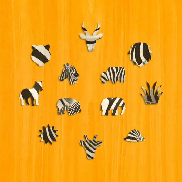 Putující rodina zeber – Dřevěné puzzle 3