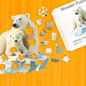 Rodina ledních medvědů – Dřevěné puzzle 1