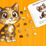 Rošťácké kotě – Dřevěné puzzle 1