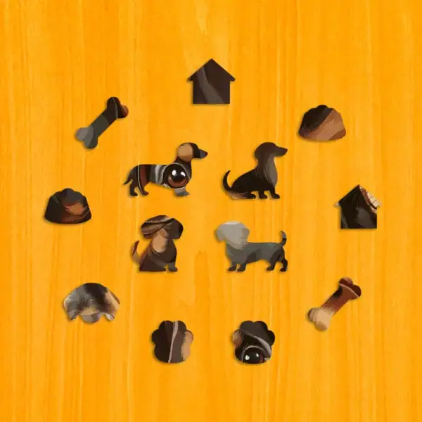 Roztomilý jezevčík – Dřevěné puzzle 3
