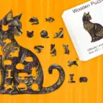 Vznešená kočka – Dřevěné puzzle 1