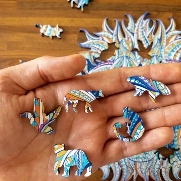 Zimní lev - Dřevěné puzzle 8