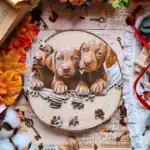 Zvědavá štěňata – Dřevěné puzzle 4