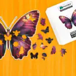 Pestrobarevný motýl – Dřevěné puzzle 1