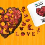 Romantické květinové srdce – Dřevěné puzzle 1