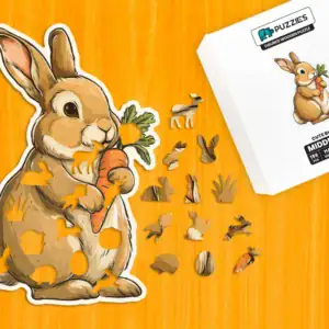 Roztomilý králíček – Dřevěné puzzle 1