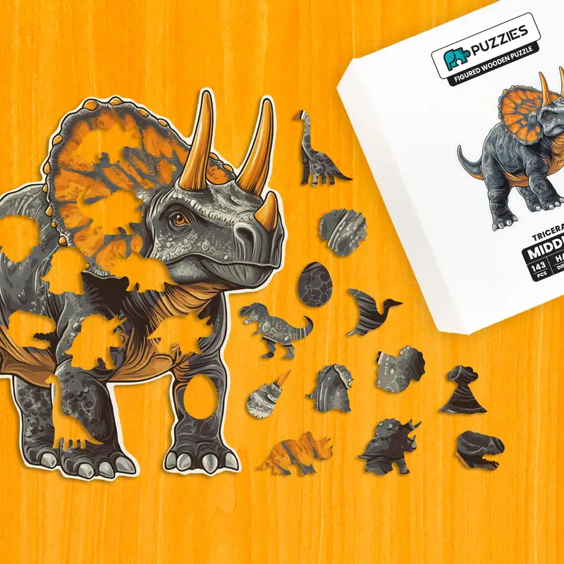 Triceratops – Dřevěné puzzle 1