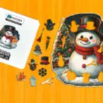 Usměvavý sněhulák – Dřevěné puzzle 1